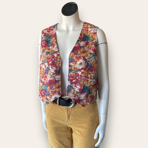 90s floral print vest size large - Picture 7 of 7